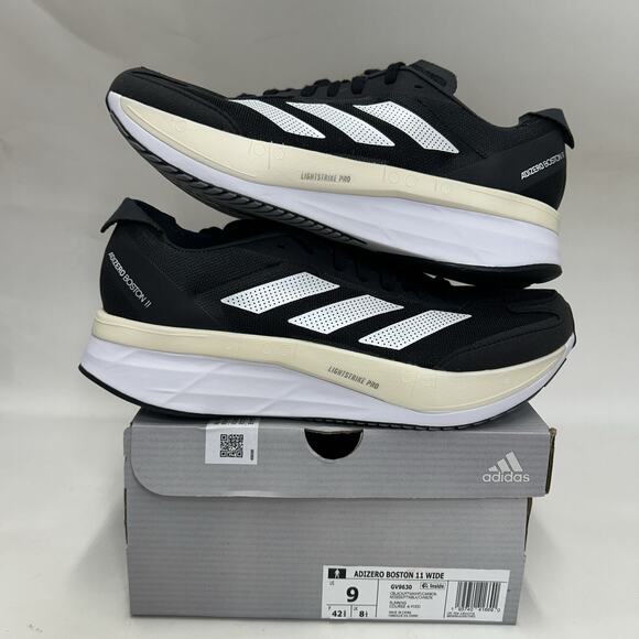 Adidas Adizero Boston 11 Wide Running Shoes “Black White” main image 6
